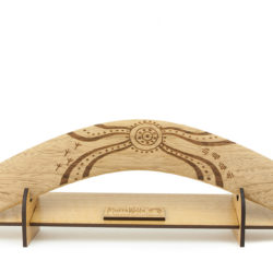 Fire Dreaming Art Gift Boxed Boomerang w/ Stand
