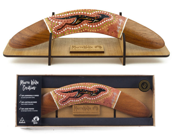 Animal/Dot Art Gift Boxed Boomerang w/ Stand